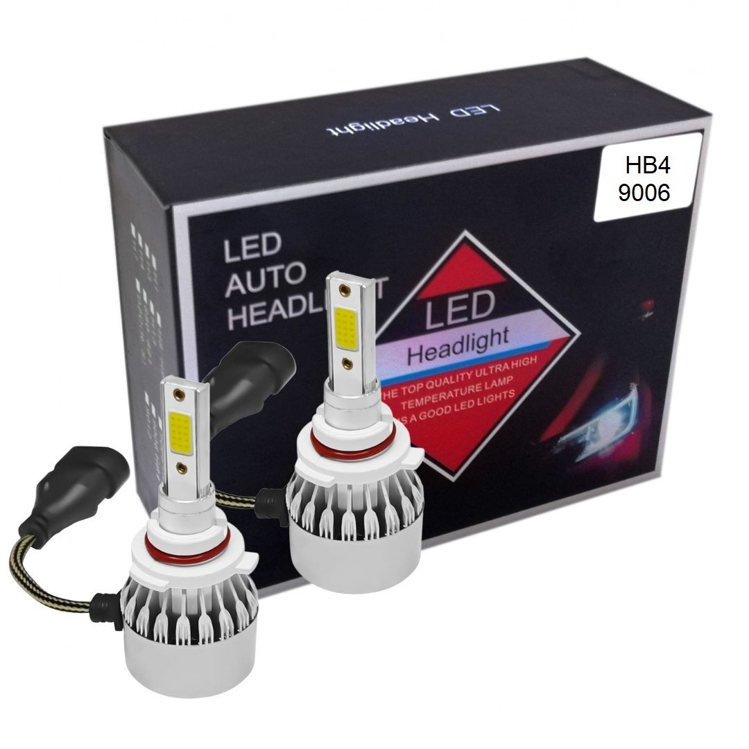 2 x COB LED HB4/9006 12V 7600LM 72W Lumini Lampa Faruri Becuri Bec Auto Camoin Moto Faza lungă/Faza scurtă