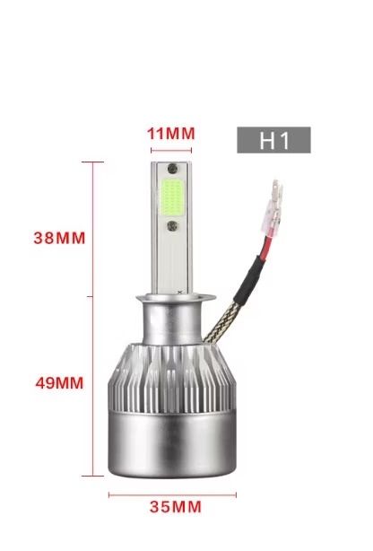 2 x COB LED H1 12V 7600LM 72W Lumini Lampa Faruri Becuri Bec Auto Camoin Moto Faza lungă/Faza scurtă