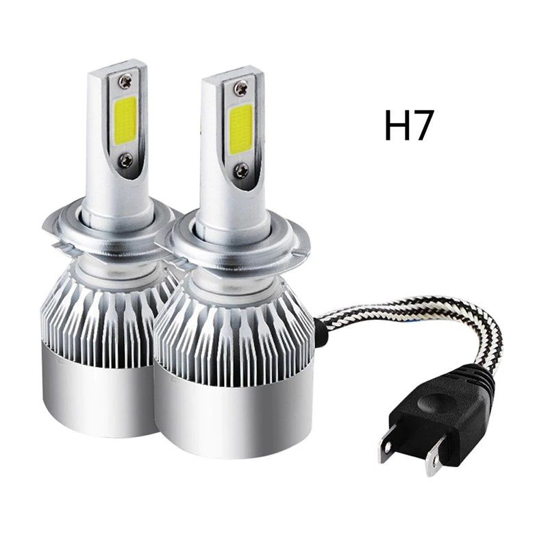 2 x COB LED H7 12V 7600LM 72W Lumini Lampa Faruri Becuri Bec Auto Camoin Moto Faza lungă/Faza scurtă