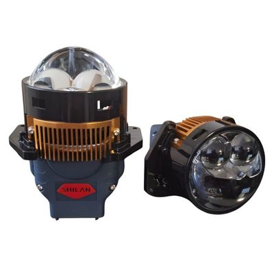 2x Faruri Proiector Bi-LED 3 Inch Lentile 130W 30000lm 12V – Alb – Faruri LED Universale pentru Mașină cu Fază Lungă și Scurtă, +500% Luminozitate, Instalare Ușoară