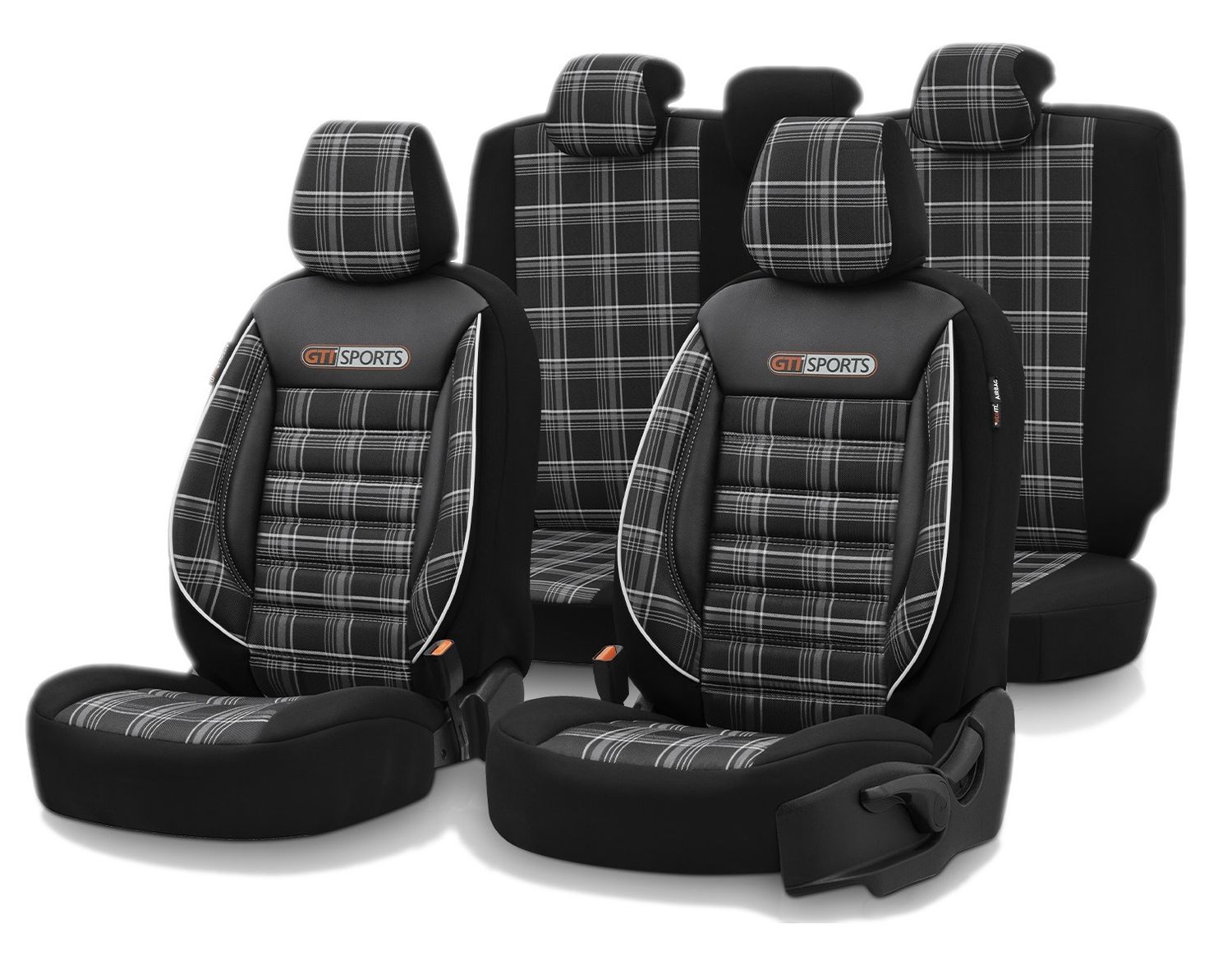 Otom Huse Scaune Auto Universal Negru Lux Piele Textil Set Complet
