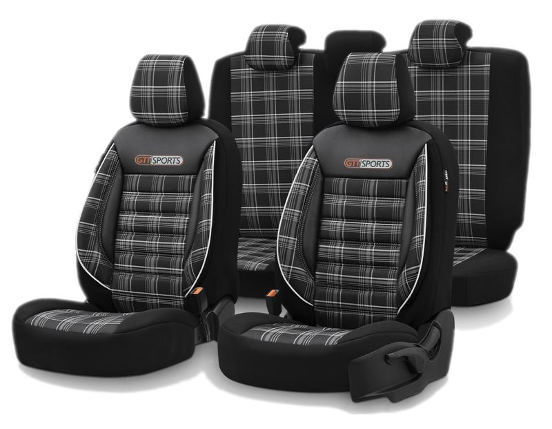 Otom Huse Scaune Auto Universal Negru Lux Piele Textil Set Complet