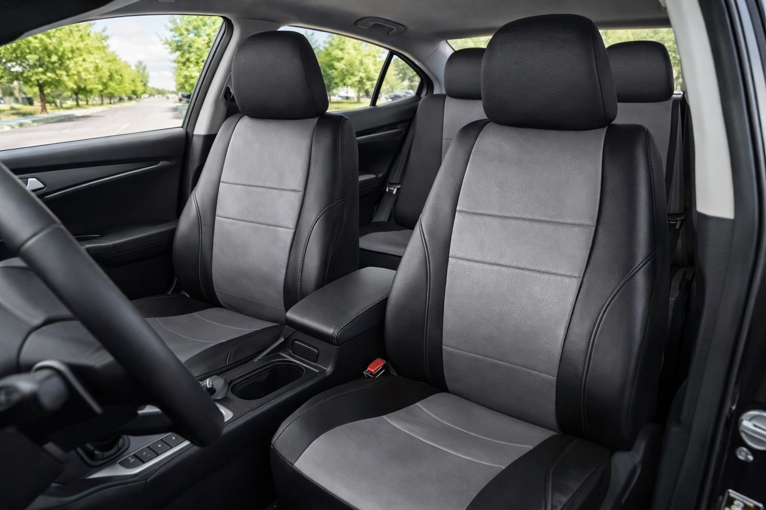 Huse Scaune pentru Masini Auto Universal Nergu Gri PU Piele Set Complet