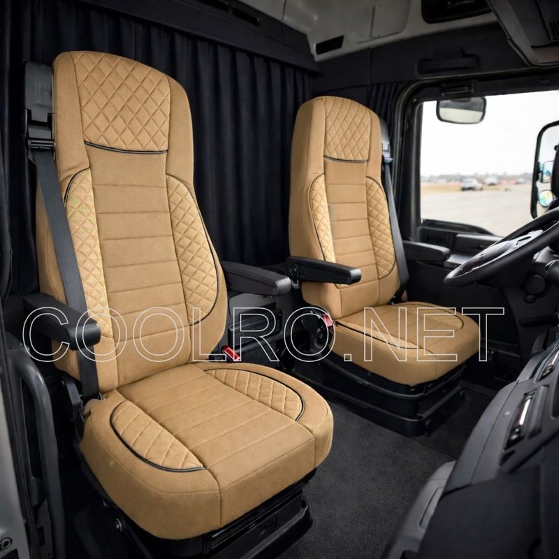 LUX Huse Scaune pentru DAF XF 106 2015-2021  Bej Camion PU Piele Textil