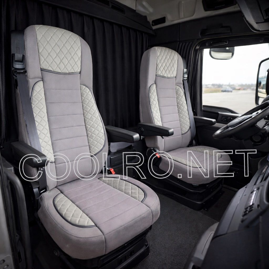 LUX Huse Scaune pentru DAF XF 106 2015-2021  Gri Camion PU Piele Textil