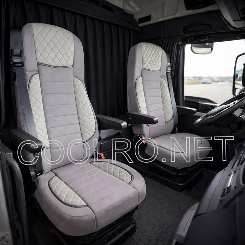 LUX Huse Scaune pentru DAF XF 106 2015-2021  Gri Camion PU Piele Textil
