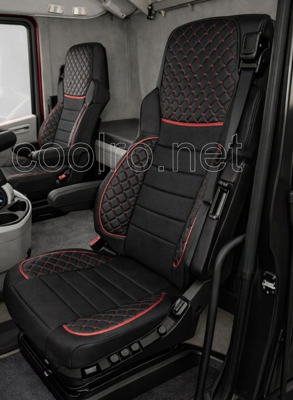 LUX Huse Scaune pentru DAF XG 2021+  Negru Camion PU Piele Textil