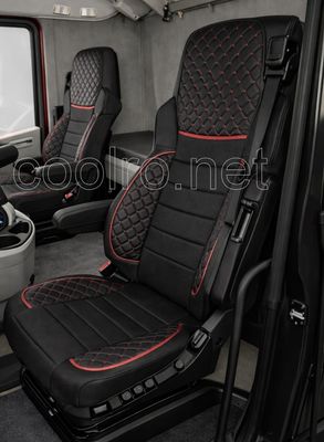 LUX Huse Scaune pentru DAF XG 2021+  Negru Camion PU Piele Textil