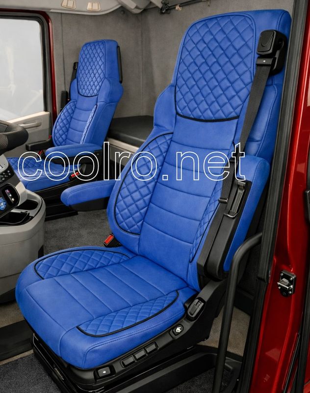 LUX Huse Scaune pentru DAF XG 2021+  Albastru Camion PU Piele Textil