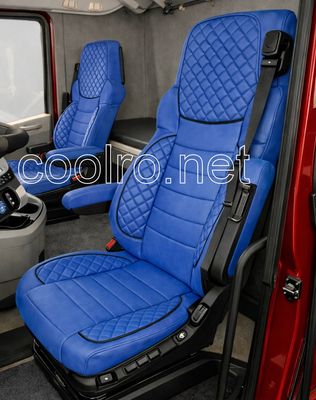 LUX Huse Scaune pentru DAF XG 2021+  Albastru Camion PU Piele Textil