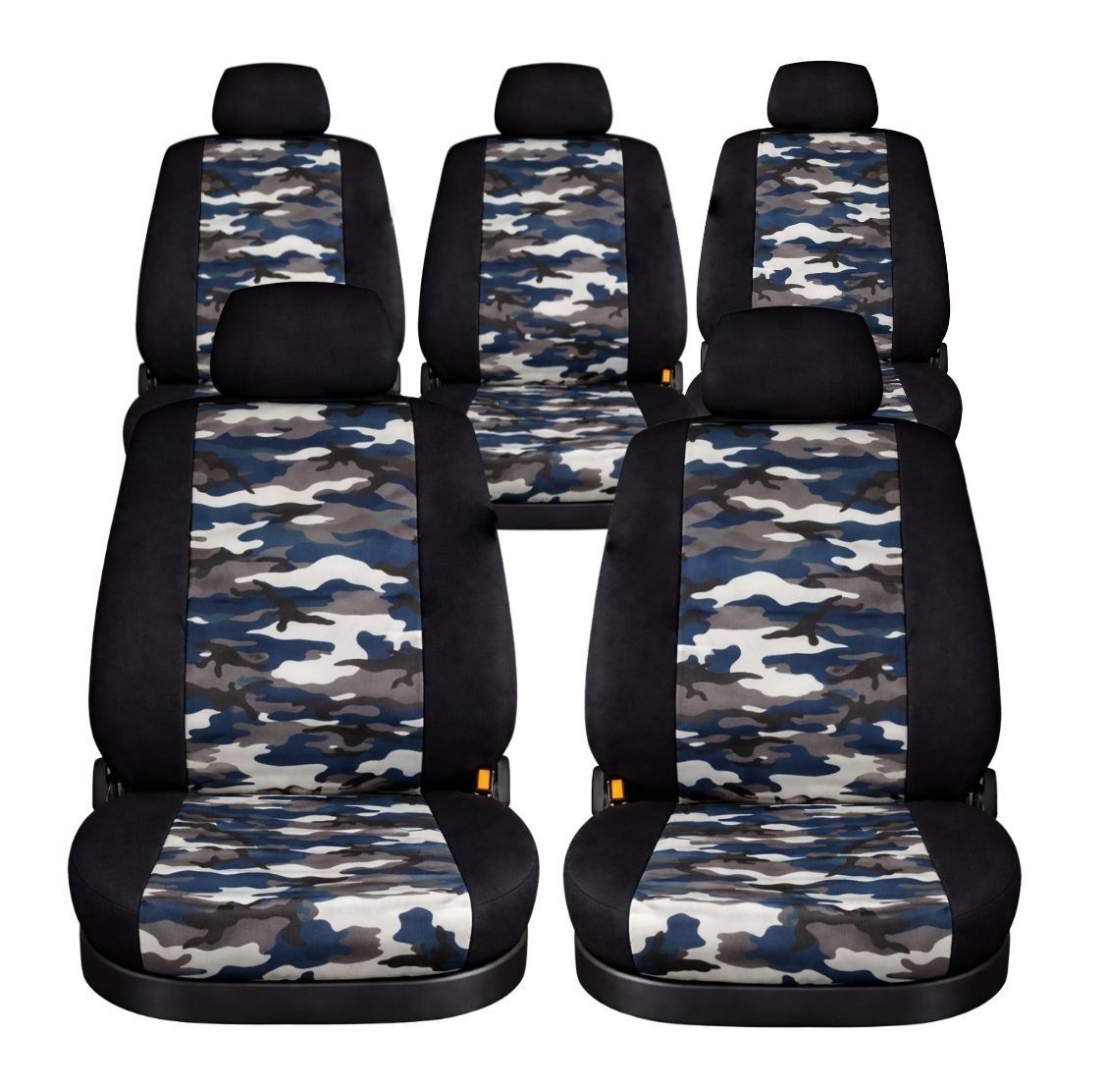 Camouflage Huse Scaune 5 Locuri Individuale pentru Ford Galaxy,Opel Zafira, S-MAX, C-MAX, VW Touran, Sharan,Citroen Picasso,Peugeot 308,5008  Toyota Corolla Verso Masini Auto Universal  Set Complet