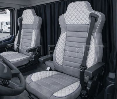 LUX Huse Scaune pentru IVECO S-WAY 2019+ Gri Camion PU Piele Textil
