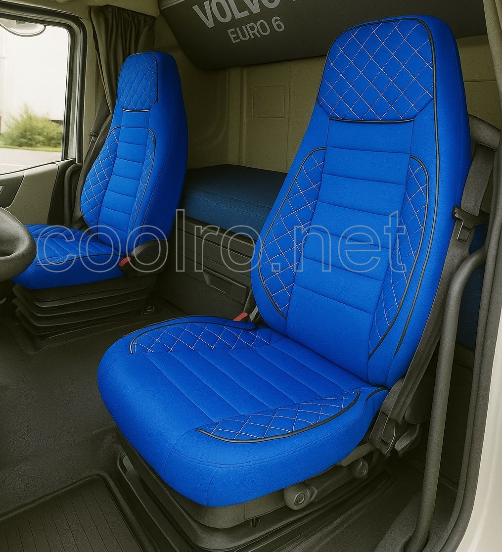 Huse scaune pentru VOLVO FH EURO 6 2014-2020 Albasrtu Camioane Lux Piele Textile