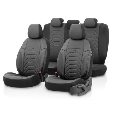 Otom Huse Scaune Auto Negru Lux Premium Piele ecologică Set Complet CORE Design