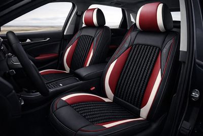 Huse Scaune pentru Masini Auto Universal Nergu Rosu Lux PU Piele Set Complet