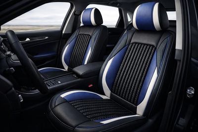 Huse Scaune pentru Masini Auto Universal Nergu Albastru Lux PU Piele Set Complet