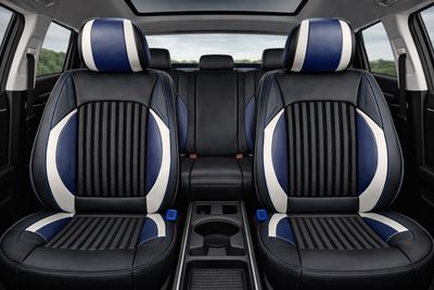 Huse Scaune pentru Masini Auto Universal Nergu Albastru Lux PU Piele Set Complet