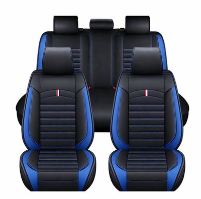 Huse Scaune pentru Masini Auto Universal Nergu Albastru Lux PU Piele Set Complet