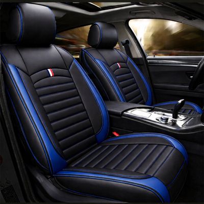Huse Scaune pentru Masini Auto Universal Nergu Albastru Lux PU Piele Set Complet