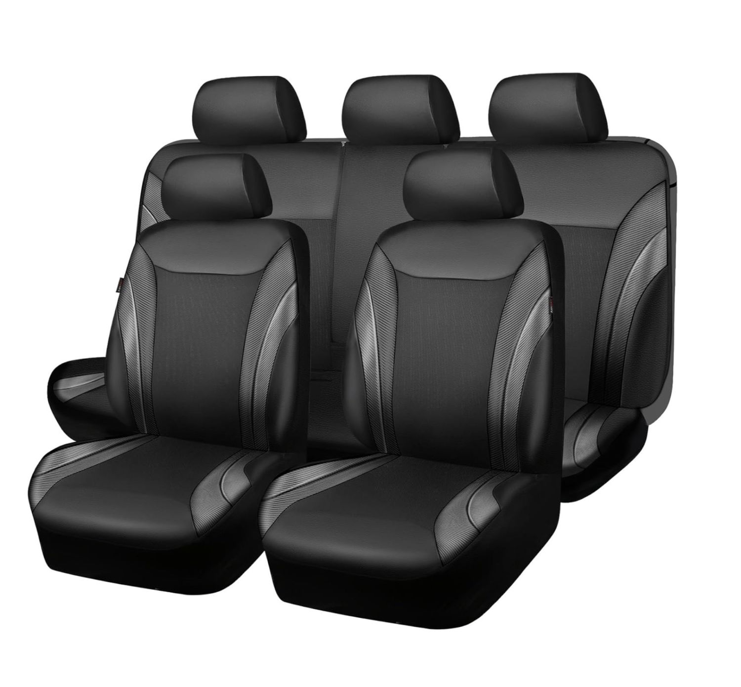 Huse Scaune pentru Masini Auto Universal Nergu Lux Fibra de Carbon Piele Textil Set Complet