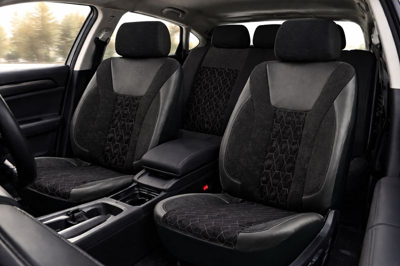 Huse Scaune pentru Masini Auto Universal Nergu Gri Lux PU Piele Textil Set Complet