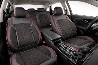 LUX Huse Scaune pentru Masini Auto Universal Nergu Rosu Lux PU Piele Alcantara Set Complet