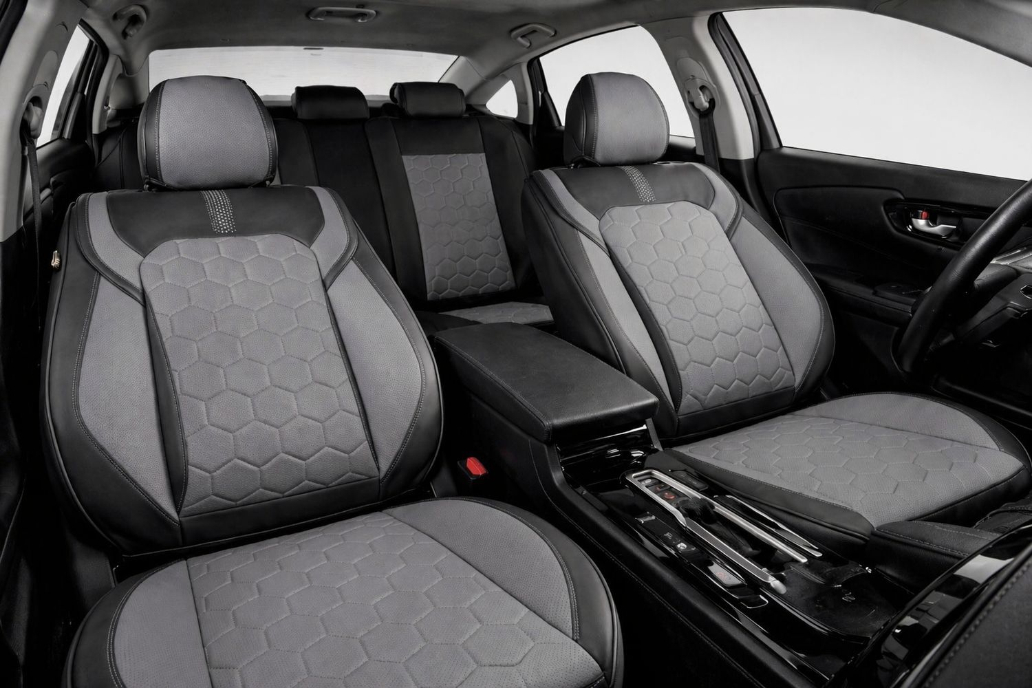 LUX Huse Scaune pentru Masini Auto Universal Nergu Gri Lux PU Piele Set Complet
