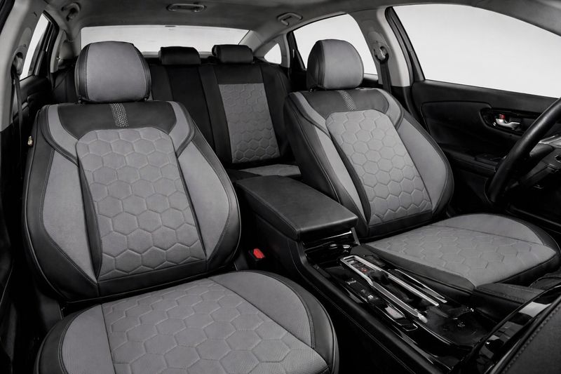 LUX Huse Scaune pentru Masini Auto Universal Nergu Gri Lux PU Piele Set Complet