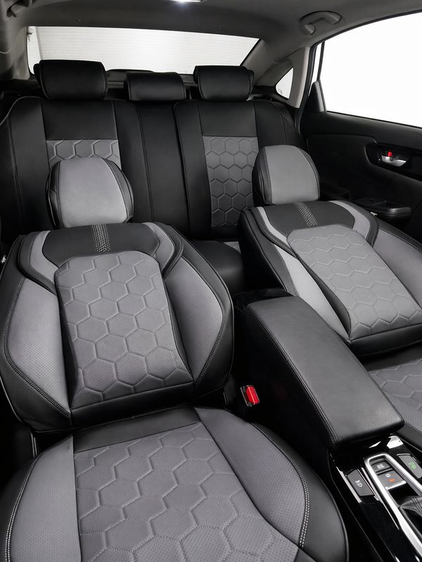 LUX Huse Scaune pentru Masini Auto Universal Nergu Gri Lux PU Piele Set Complet