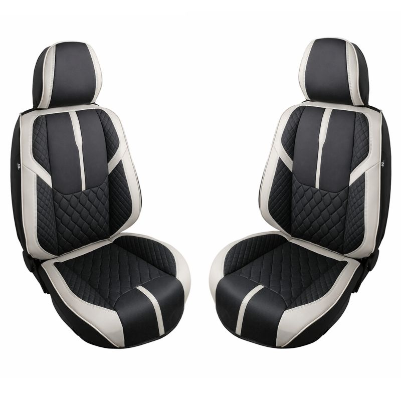 LUX Huse Scaune pentru Masini Auto Universal Nergu Alb Lux PU Piele Set Complet