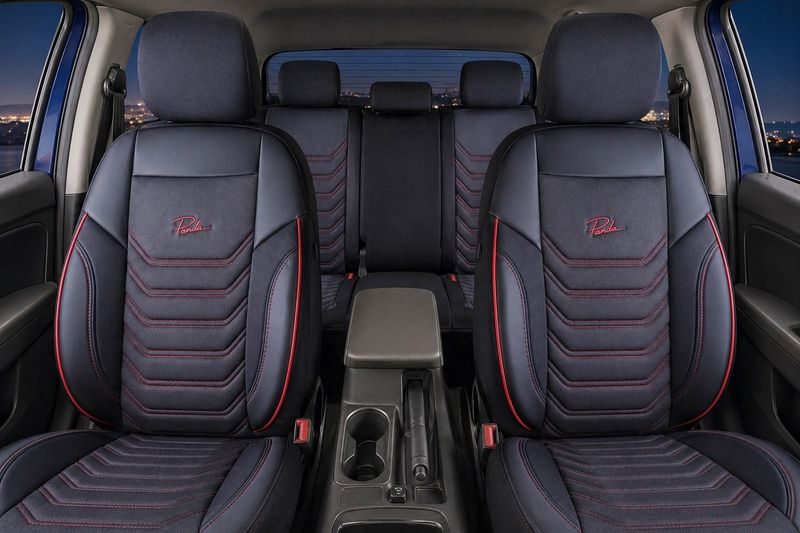 Huse Scaune pentru Masini Auto Universal Nergu Rosu Lux PU Piele Textil Set Complet