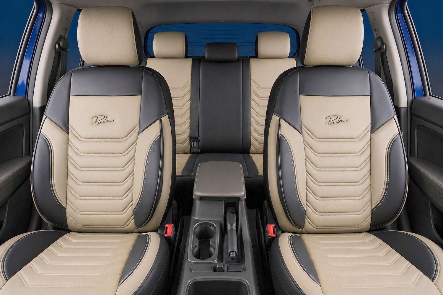 Huse Scaune pentru Masini Auto Universal Nergu Bej Lux PU Piele Textil Set Complet