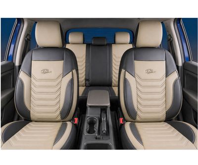 Huse Scaune PANDA FLORIDA pentru Masini Auto Universal Nergu Bej Lux PU Piele Textil Set Complet