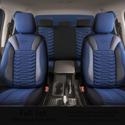 Huse Scaune pentru Masini Auto Universal Nergu Albastru Lux PU Piele Textil Set Complet