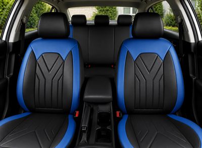 Huse Scaune pentru Masini Auto Universal Nergu Albastru Lux PU Piele Set Complet