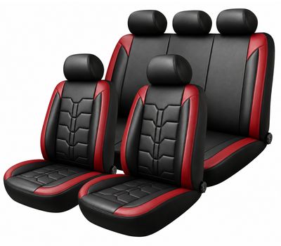 Huse Scaune pentru Masini Auto Universal Nergu Rosu Lux PU Piele Set Complet Huse Scaune pentru Masini Auto Universal Nergu Rosu Lux PU Piele Set Complet