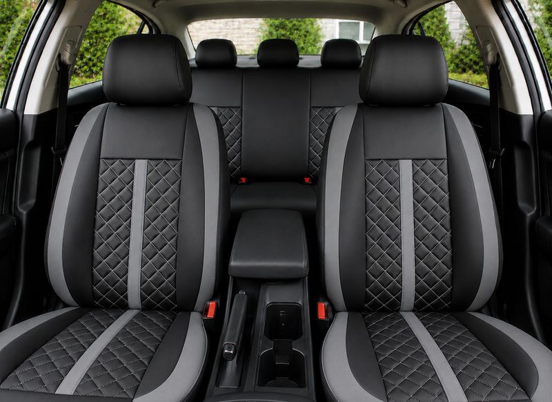 Huse Scaune pentru Masini Auto Universal Nergu Gri Lux PU Piele Set Complet