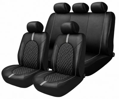 Huse Scaune pentru Masini Auto Universal Nergu Gri Lux PU Piele Set Complet Huse Scaune pentru Masini Auto Universal Nergu Gri Lux PU Piele Set Complet