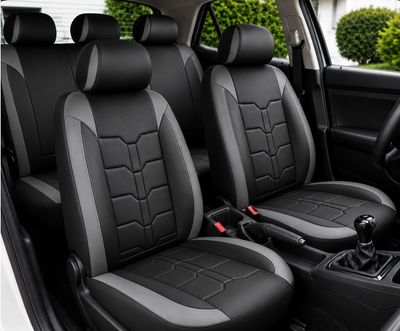 Huse Scaune pentru Masini Auto Universal Nergu Gri Lux PU Piele Set Complet
