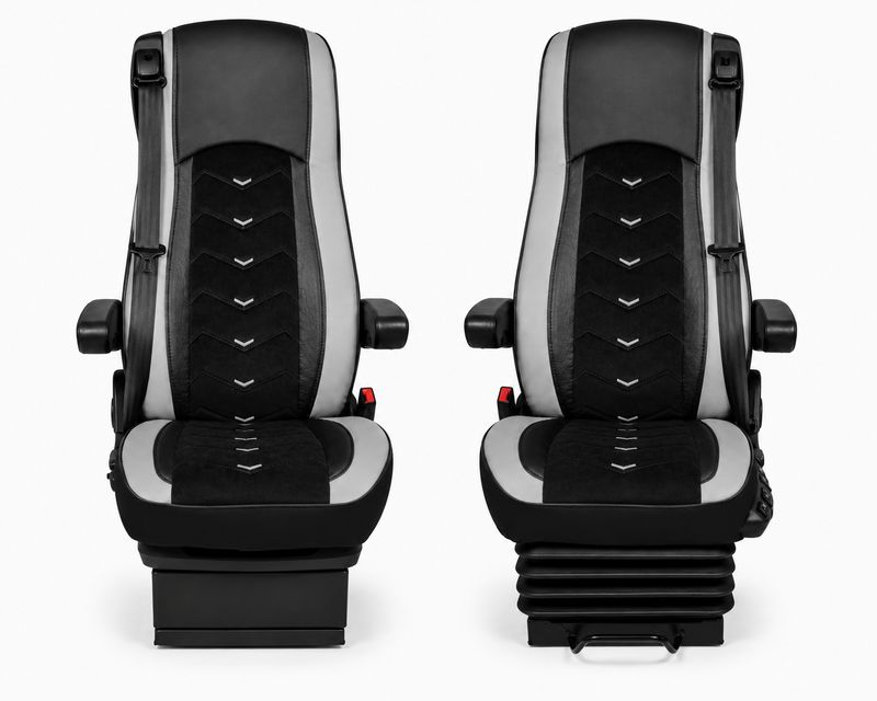 LUX Huse Scaune pentru DAF XF 106 2015-2021  Negru Gri Camion PU Piele Alcantara