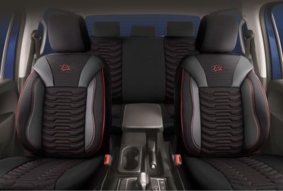 Huse Scaune PANDA PARIS pentru Masini Auto Universal Nergu Rosu Lux PU Piele Textil Set Complet