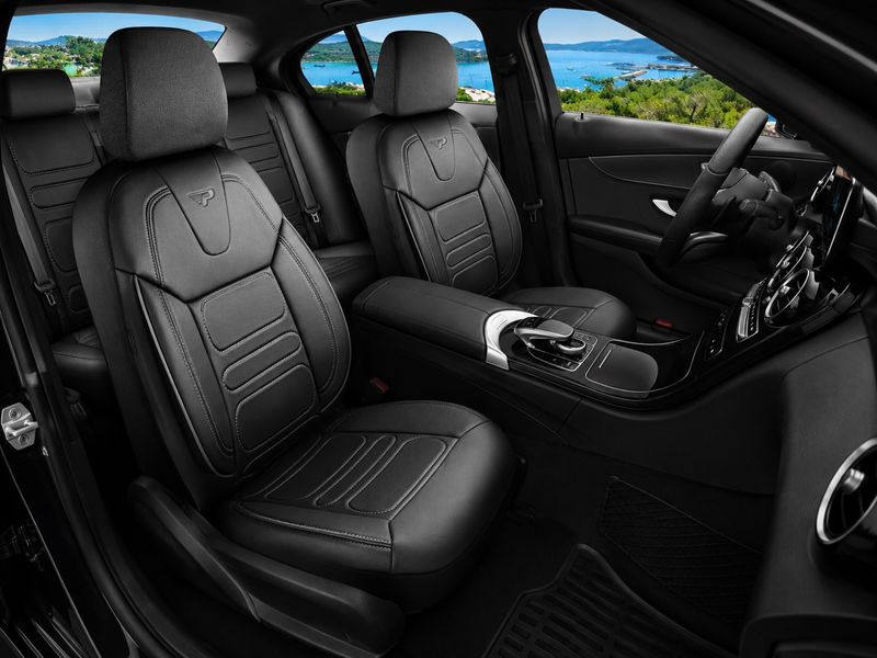 Huse Scaune PANDA RODOS pentru Masini Auto Universal Negru Lux PU Piele Set Complet