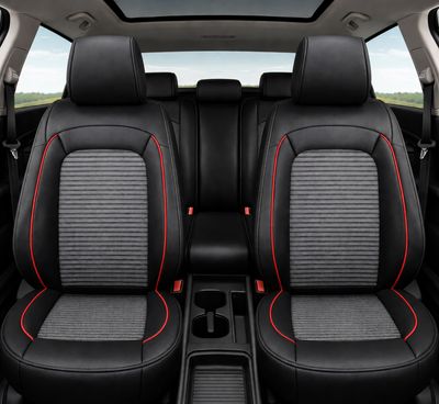 Huse Scaune pentru Masini Auto Universal Nergu Rosu Lux PU Piele Textil Set Complet
