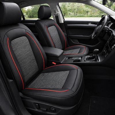 Huse Scaune pentru Masini Auto Universal Nergu Rosu Lux PU Piele Textil Set Complet