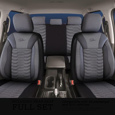 Huse Scaune PANDA PARIS pentru Masini Auto Universal Nergu Gri Lux PU Piele Textil Set Complet