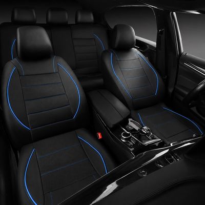 Huse Scaune pentru Masini Auto Universal Nergu Albastru Lux PU Piele Set Complet