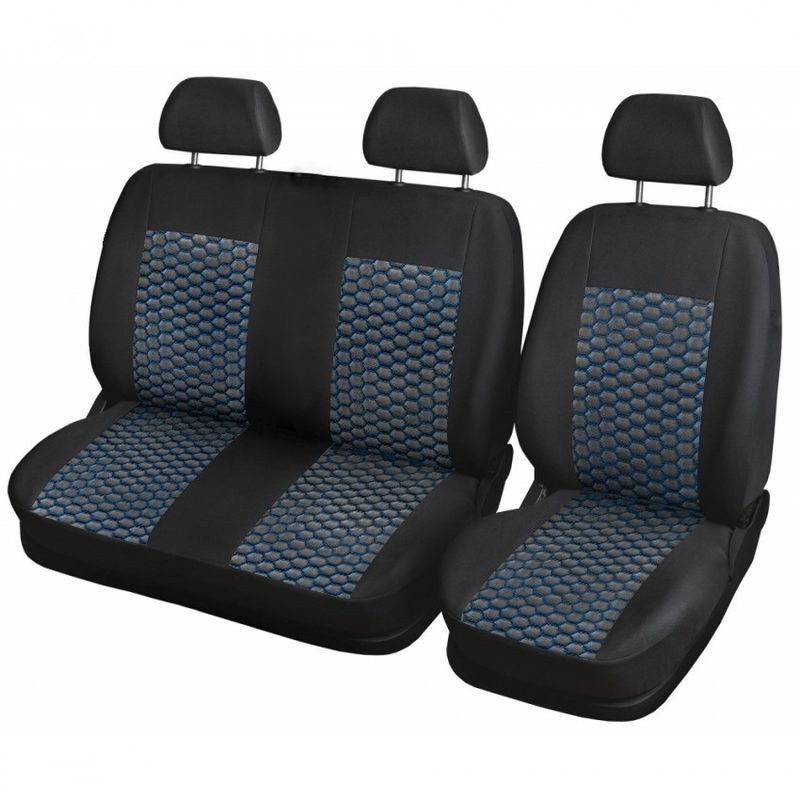 ​2+1 Huse Scaune Microbuze Bus pentru Ford Transit,Mercedes Sprinter,Opel Movano,Renault Master,VWCrafter,VW Transporter,VW LT,Peugeot Boxer,Citroen Jumper Nergu Alvastru Lux PU Piele