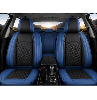 Huse Scaune pentru Masini Auto Universal Nergu Albastru Lux PU Piele Set Complet