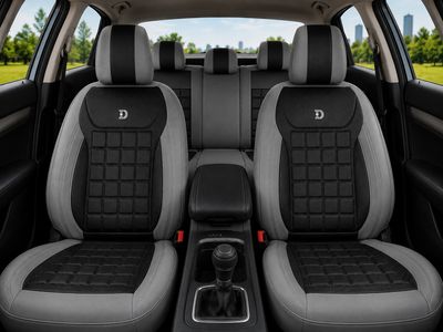 Huse Scaune pentru Masini Auto Universal Nergu Gri Lux PU Piele Set Complet