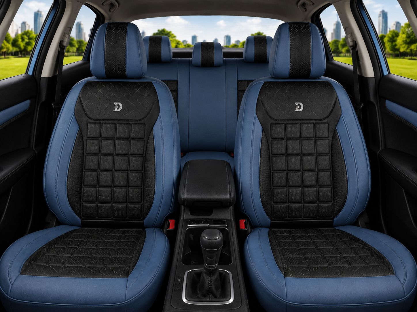 Huse Scaune pentru Masini Auto Universal Nergu Gri Lux PU Piele Set Complet